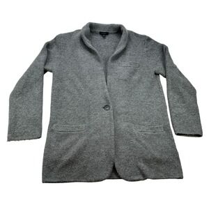 J Crew‎ Gray Knit Wool Cardigan Blazer Shawl Collar Single Button Pockets XS